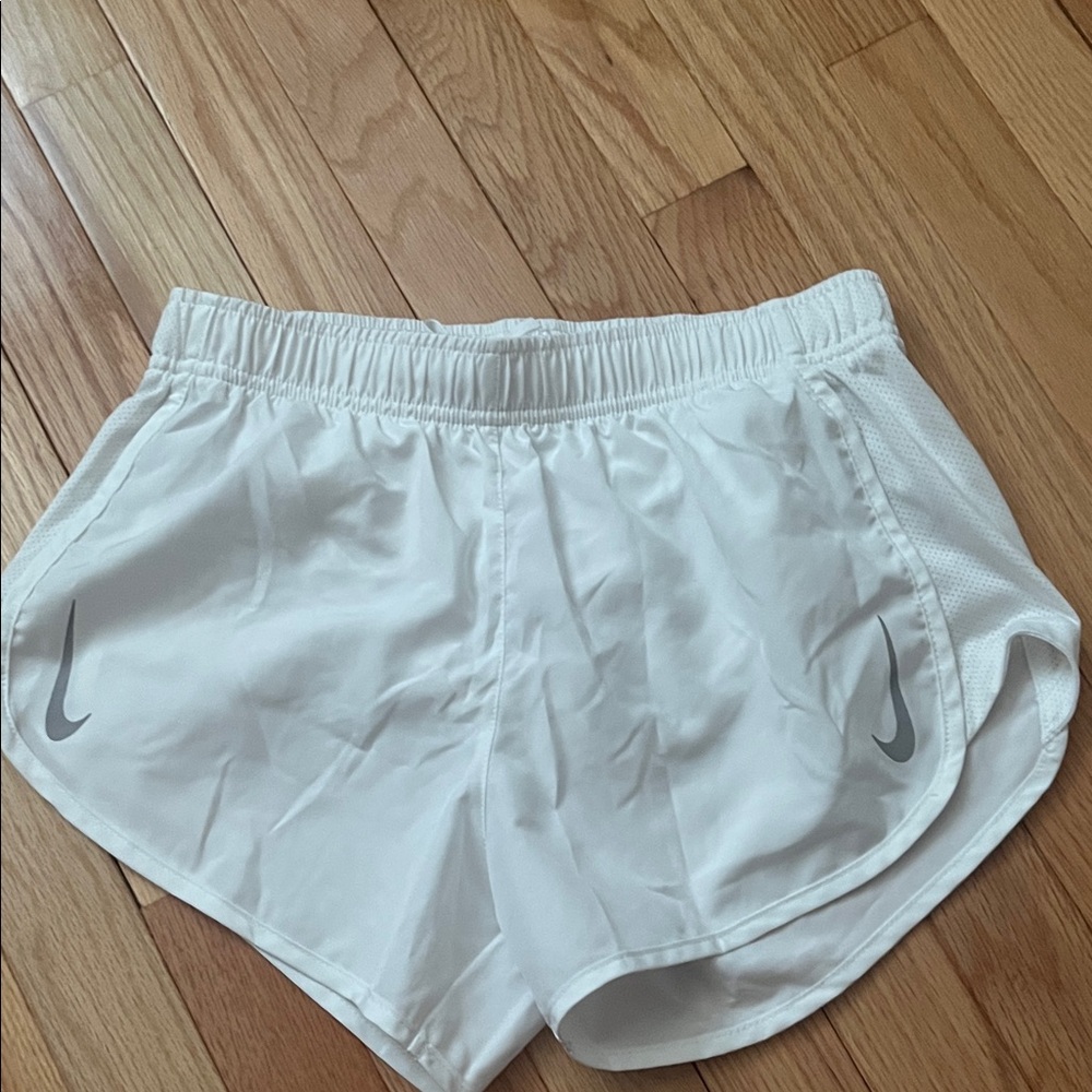 Nike Women's White and Gray Athletic Shorts
